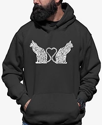 La Pop Art Cat Tail Hearts - Men's Word Hooded Sweatshirt