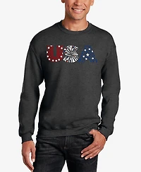 La Pop Art Usa Fireworks - Men's Word Crewneck Sweatshirt