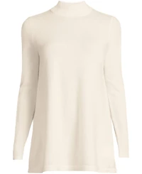 Lands' End Women's Cashmere Mock Neck Swing Tunic Sweater
