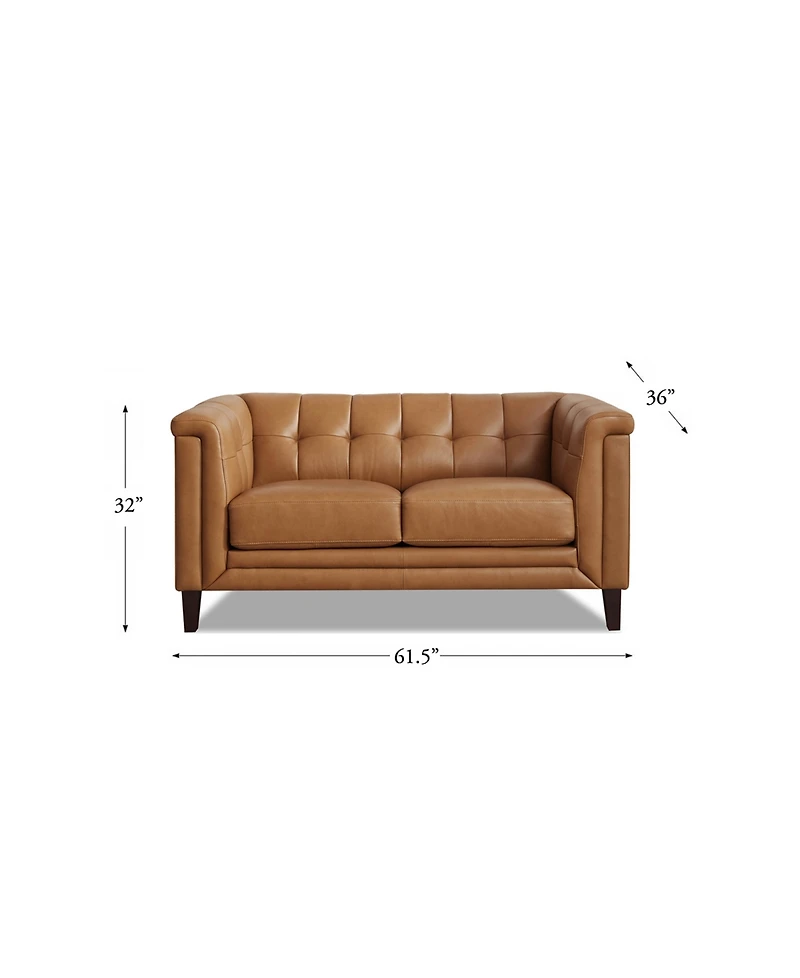Arvo 62" Top Grain Leather Loveseat