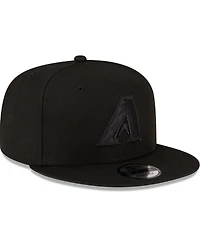 New Era Men's Arizona Diamondbacks Black On Black 9fifty Snapback Adjustable Hat
