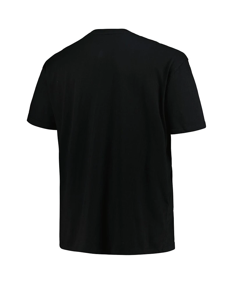 Mitchell Ness Men's Black Atlanta Hawks Big Tall Hardwood Classics Vintage-like Logo T-Shirt