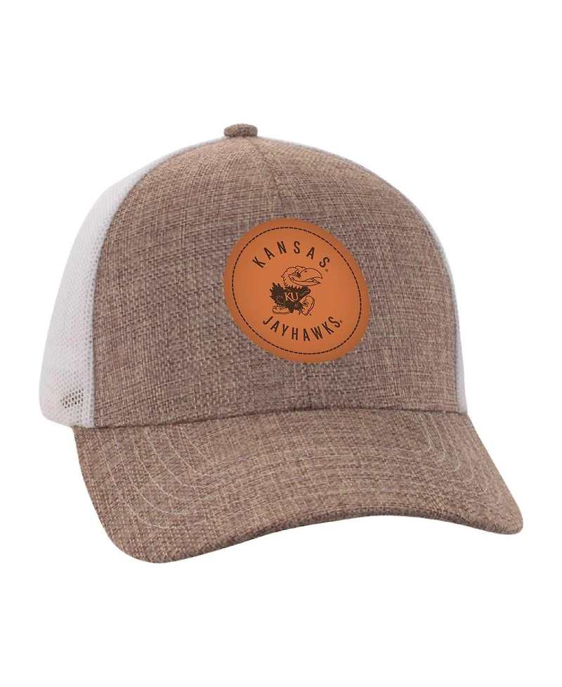 Ahead Men's Tan/White Kansas Jayhawks Pregame Adjustable Hat