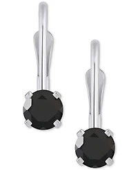 Amethyst Solitaire Leverback Earrings (1/2 ct. t.w.) 14k White Gold (Also Additional Gemstones)