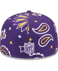 New Era Men's Purple Minnesota Vikings Paisley 59Fifty Fitted Hat