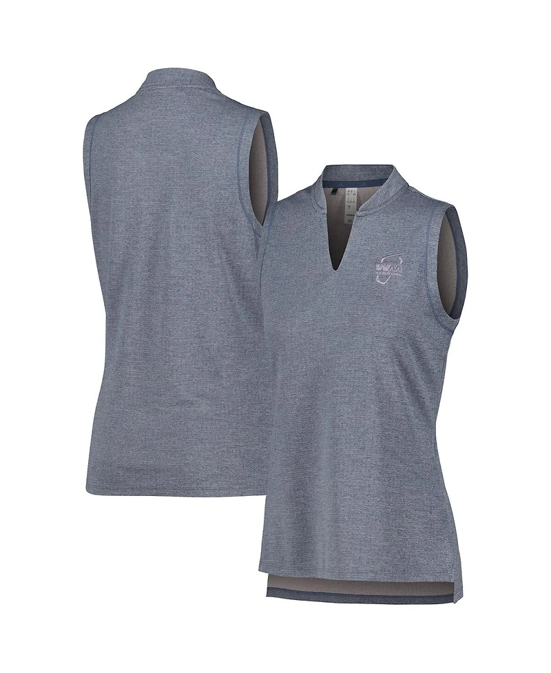 Adidas Women's Navy Wm Phoenix Open Ultimate365 Textured Heat.rdy V-Neck Sleeveless Polo