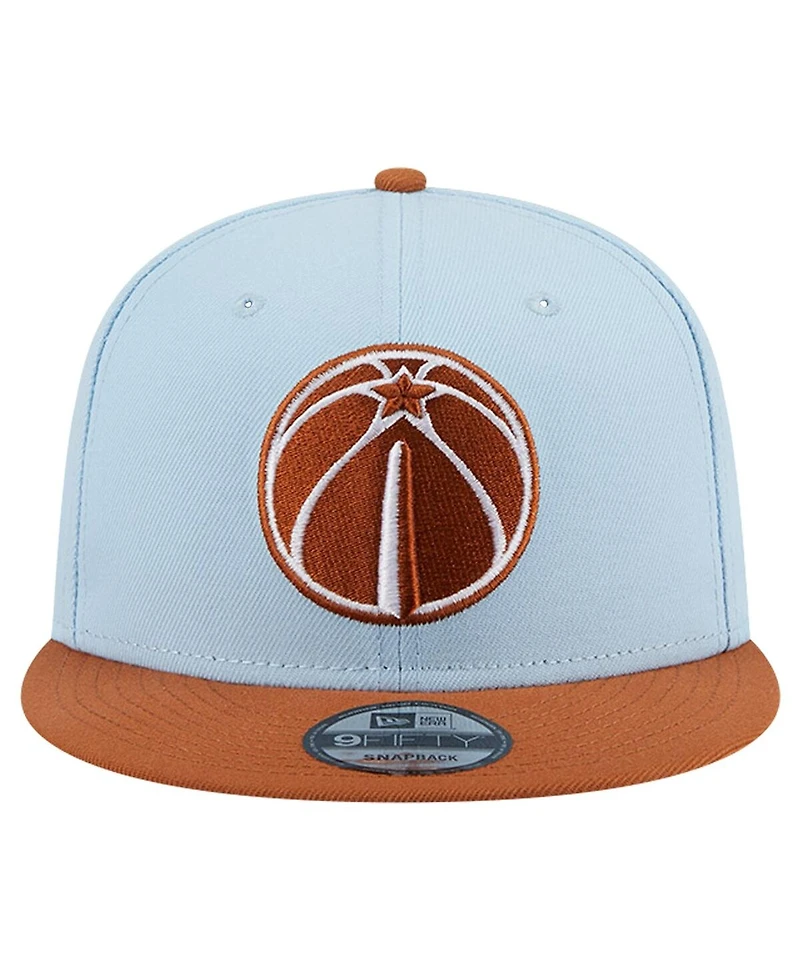 New Era Men's Light Blue/Brown Washington Wizards 2-Tone Color Pack 9Fifty Snapback Hat