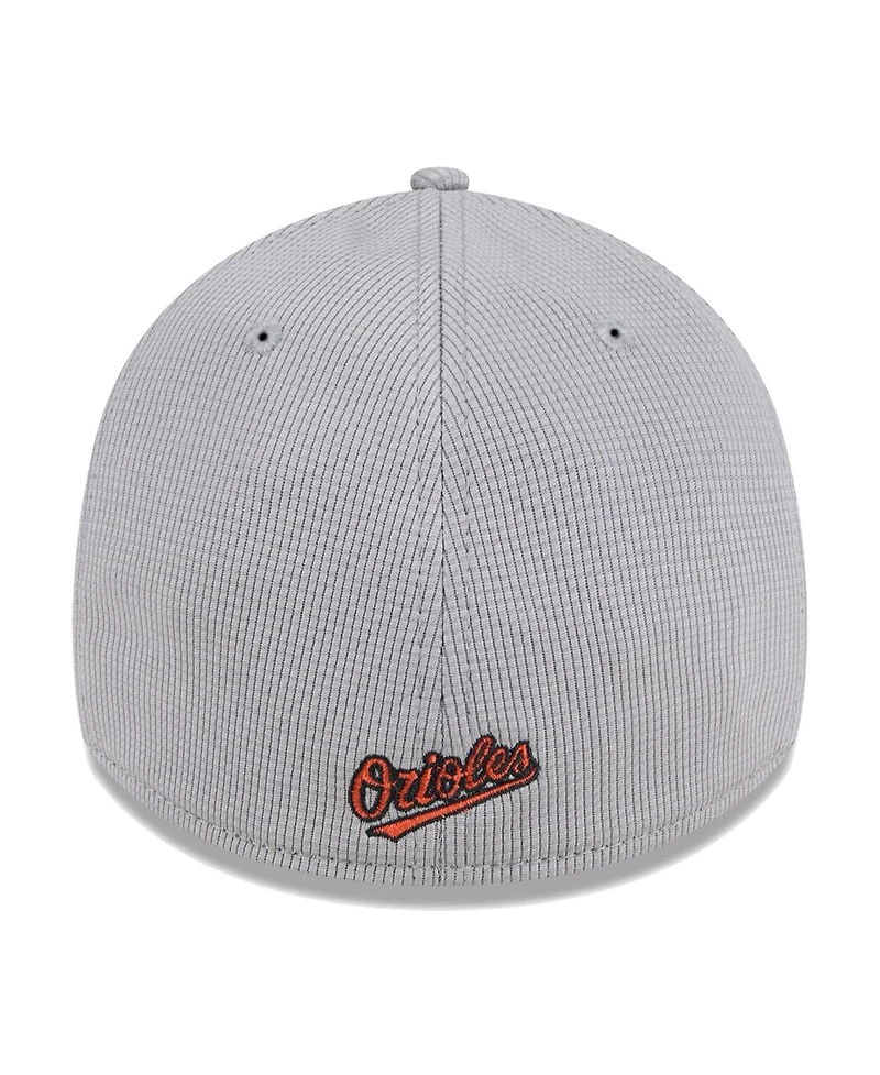 New Era Men's Gray Baltimore Orioles Active Pivot 39thirty Flex Hat
