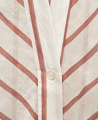 Mango Women's Semitransparent Striped Shirt