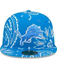 New Era Men's Blue Detroit Lions Paisley 59Fifty Fitted Hat