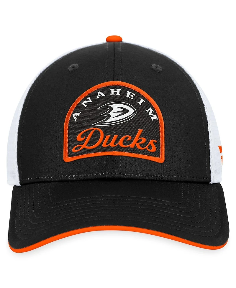Fanatics Branded Men's Black/White Anaheim Ducks Fundamental Adjustable Hat