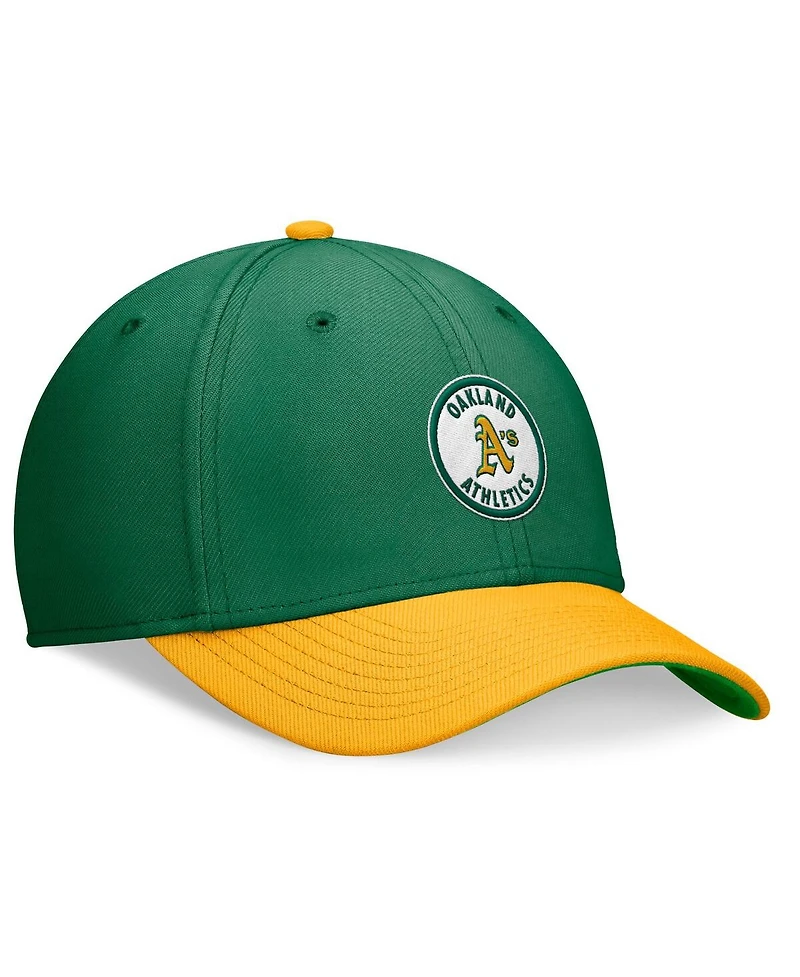 Nike Men's Green/Gold Oakland Athletics Cooperstown Collection Rewind Swooshflex Performance Hat