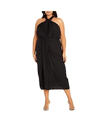 City Chic Women's Briella Halter Twist Front Maxi Dress
