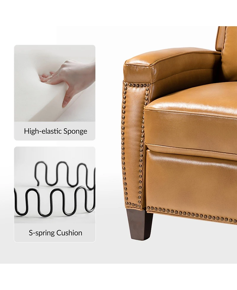 Sickel Modern Manual Recliner with Nailhead Trim