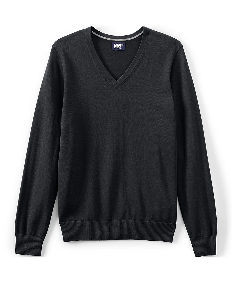 Lands' End Men's Unisex Cotton Modal Vneck Pullover Sweater
