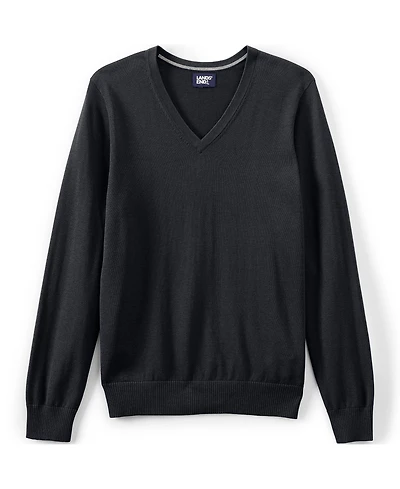 Lands' End Men's Unisex Cotton Modal Vneck Pullover Sweater
