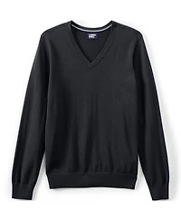 Lands' End Men's Unisex Cotton Modal Vneck Pullover Sweater