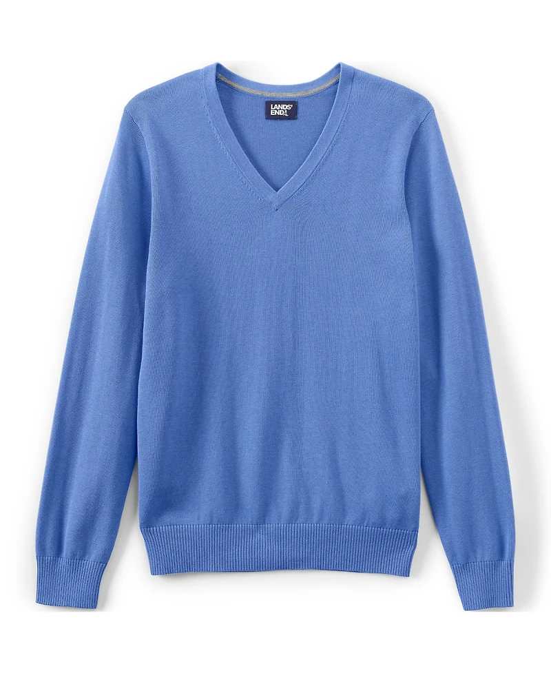 Lands' End Men's Unisex Cotton Modal Vneck Pullover Sweater