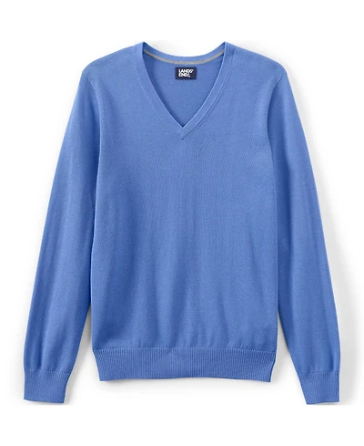 Lands' End Men's Unisex Cotton Modal Vneck Pullover Sweater