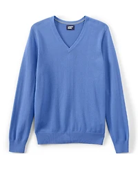 Lands' End Men's Unisex Cotton Modal Vneck Pullover Sweater