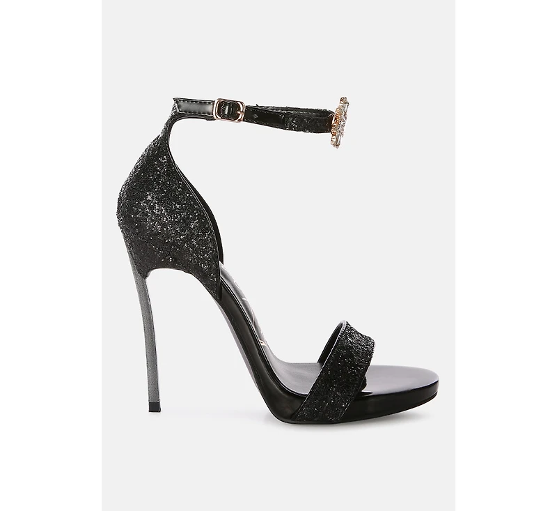 straight fire high heel glitter stilettos Sandals