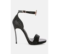 straight fire high heel glitter stilettos Sandals
