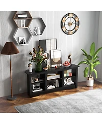 Slickblue 58 Inch Tv Stand with 6 Open Storage Shelves for TVs up to 65 Inches-Gray