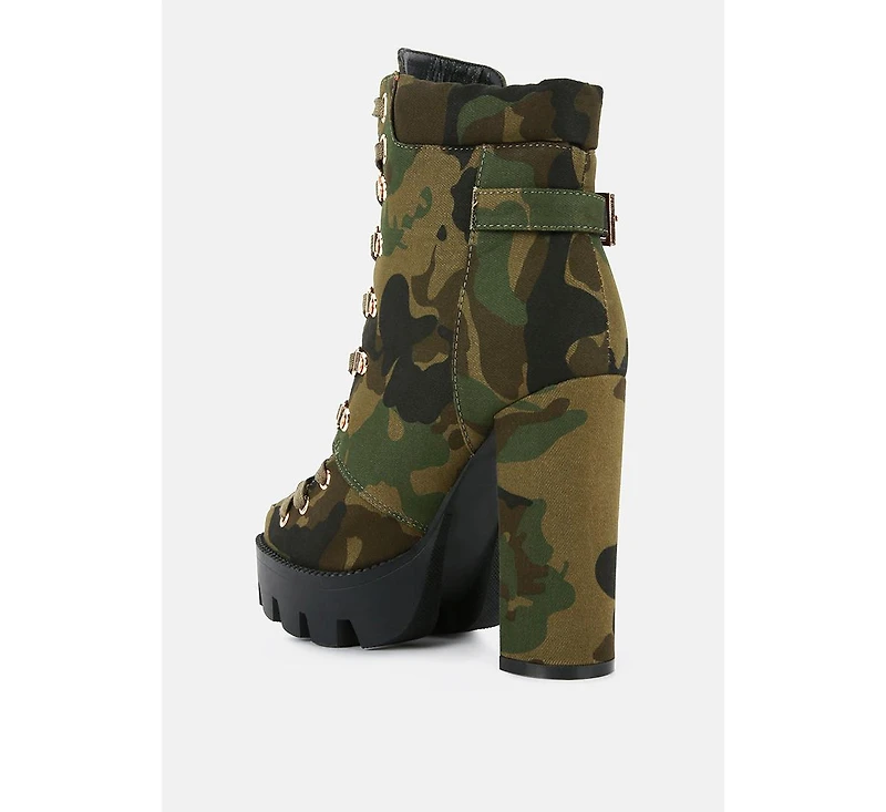 Palmetto Camouflage Ankle Boots Women