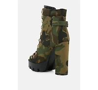 Palmetto Camouflage Ankle Boots Women