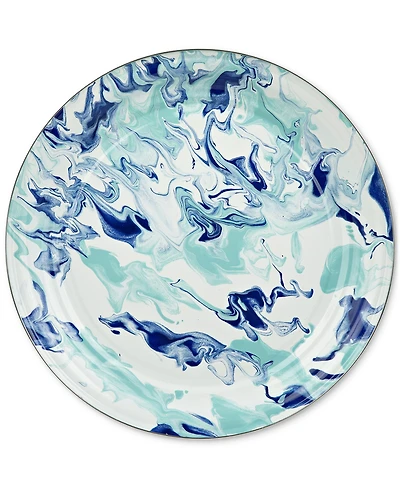 Golden Rabbit Lagoon Enameled Steel Large Serving Tray