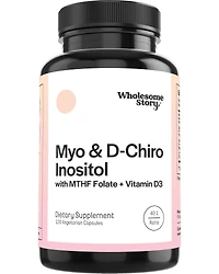 Wholesome Story Myo-Inositol & D-Chiro Inositol Capsules with Mthf, Folate, Vitamin D| Support for Ovarian Function, Hormone Balance, & Homocysteine L
