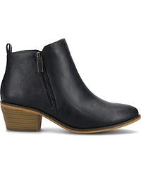 Journee Collection Women's Rebel Zipper Stacked Heel Booties