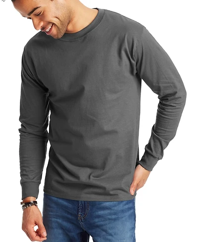 Hanes Beefy-t Unisex Long-Sleeve T-Shirt, 2-Pack