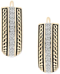 Men's Diamond Thick Hoop Earrings (1/5 ct. t.w.) in 14k Gold-Plated Sterling Silver, 1/2"