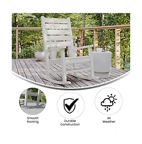 Fielder Contemporary Rocking Chair, All-Weather Hdpe Indoor/Outdoor Rocker