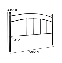 Merrick Lane Kildare Queen Metal Headboard Contemporary Arched Headboard With Adjustable Rail Slots