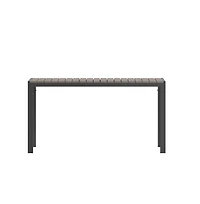 Fena 55" X 31.5" Outdoor Dining Table With Faux Teak Poly Slat Top And Metal Frame