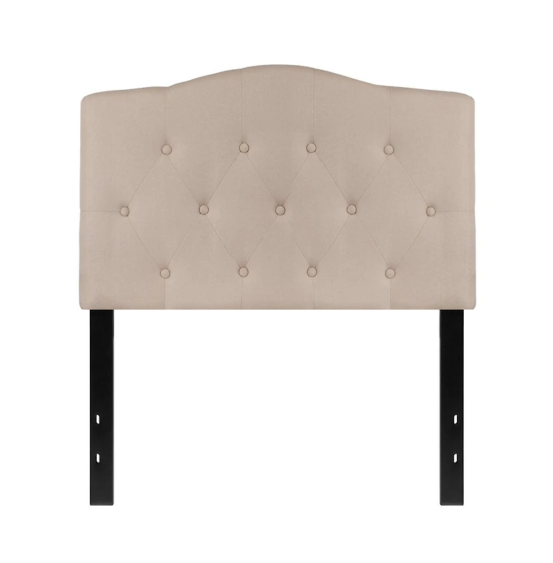 Arched Twin Button Tufted Upholstered Headboard