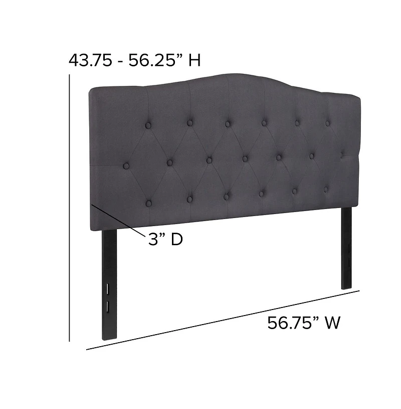 Arched Full Button Tufted Upholstered Headboard