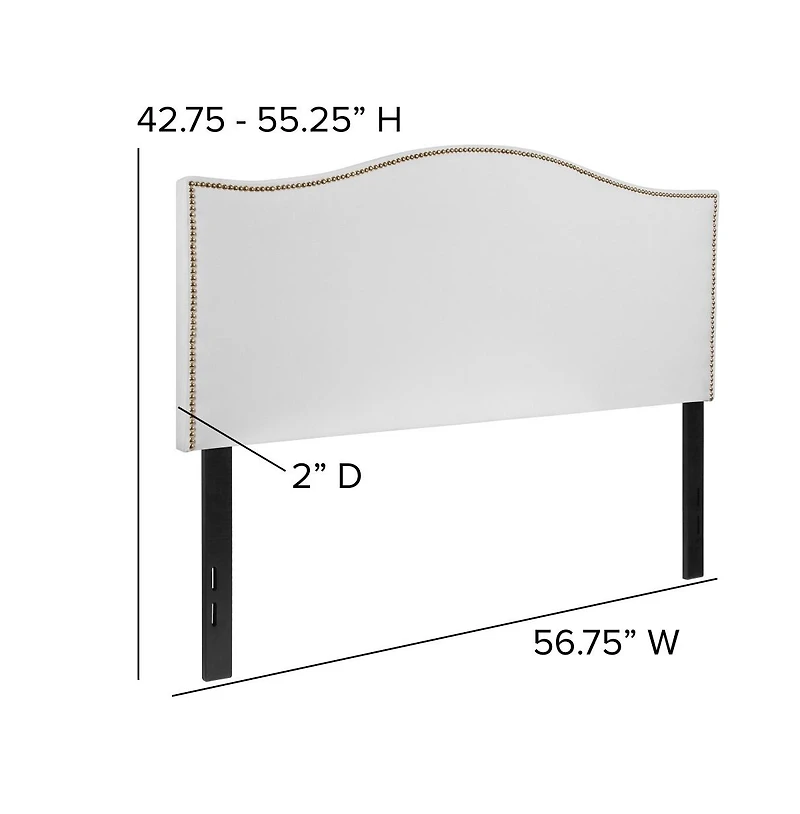 Arched Full Headboard With Accent Nail Trim