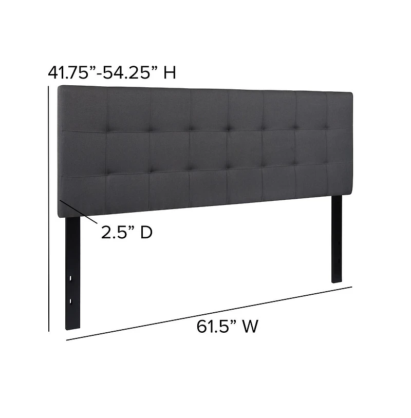 Quilted Tufted Queen Upholstered Headboard