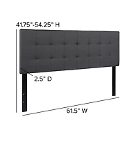 Quilted Tufted Queen Upholstered Headboard