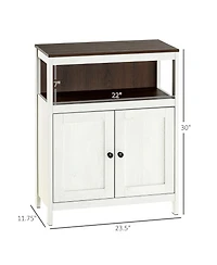 kleankin Bathroom Storage Cabinet W/ Adjustable Shelf, and