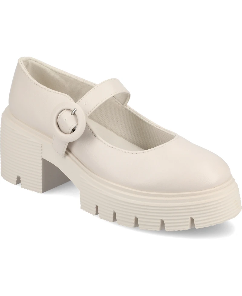 Journee Collection Women's Zarynn Mary Jane Treaded Outsole Platform Pumps