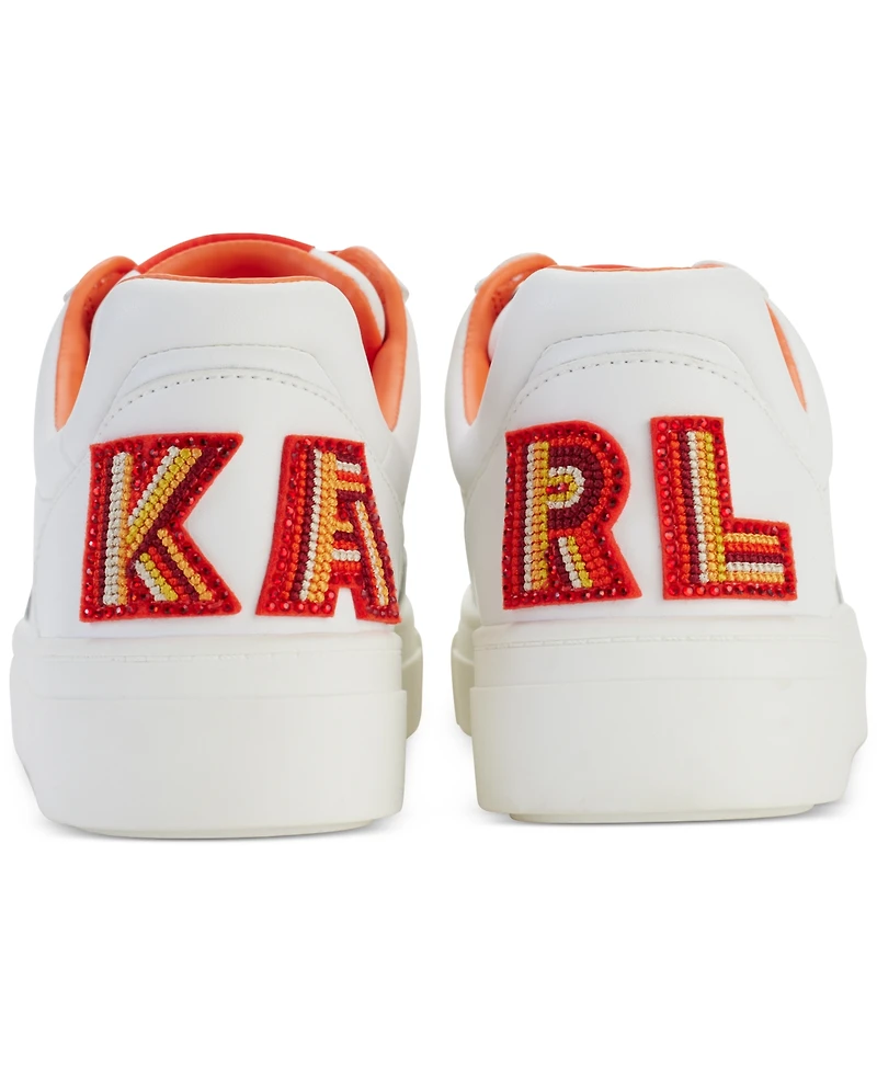 Karl Lagerfeld Paris Women's Calico Patch Embellished-Heel Sneakers