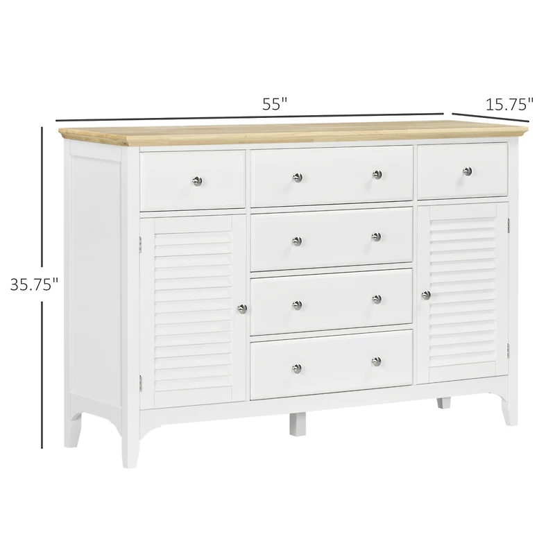 Homcom Sideboard Modern Buffet Cabinet with Adjustable Shelves,