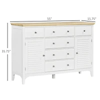 Homcom Sideboard Modern Buffet Cabinet with Adjustable Shelves,