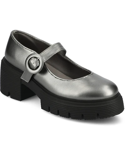Journee Collection Women's Zarynn Mary Jane Treaded Outsole Platform Pumps