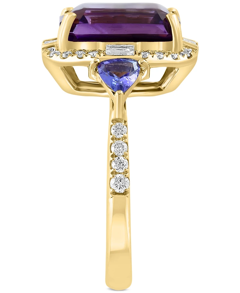 Effy Amethyst (3-7/8 ct. t.w.), Tanzanite (1/2 ct. t.w.) & Diamond (3/8 ct. t.w.) Statement Ring in 14k Gold