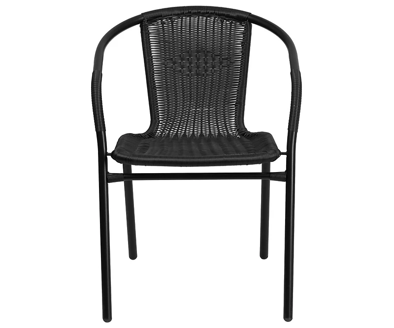 Pack Rattan Indoor-Outdoor Restaurant Stack Chair With Curved Back